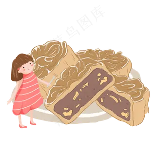 中秋节女孩吃月饼素材中秋节女孩吃月饼素材