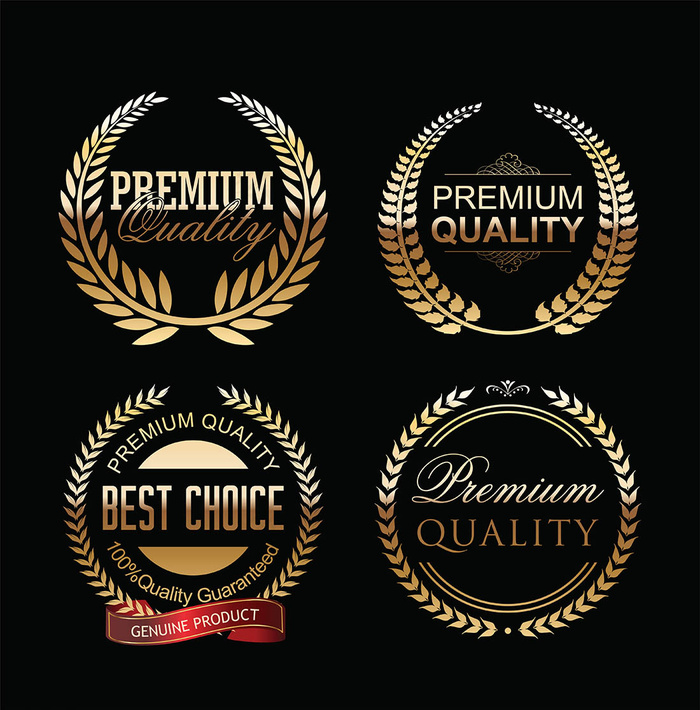 欧式金色质感欧式徽章徽标