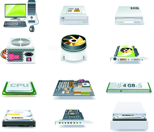 电脑拆装矢量素材ai矢量模版下载