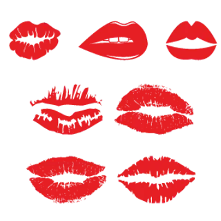 简单的手绘卡通红唇印元素简单的手绘卡通红唇印元素