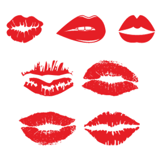 简单的手绘卡通红唇印元素简单的手绘卡通红唇印元素