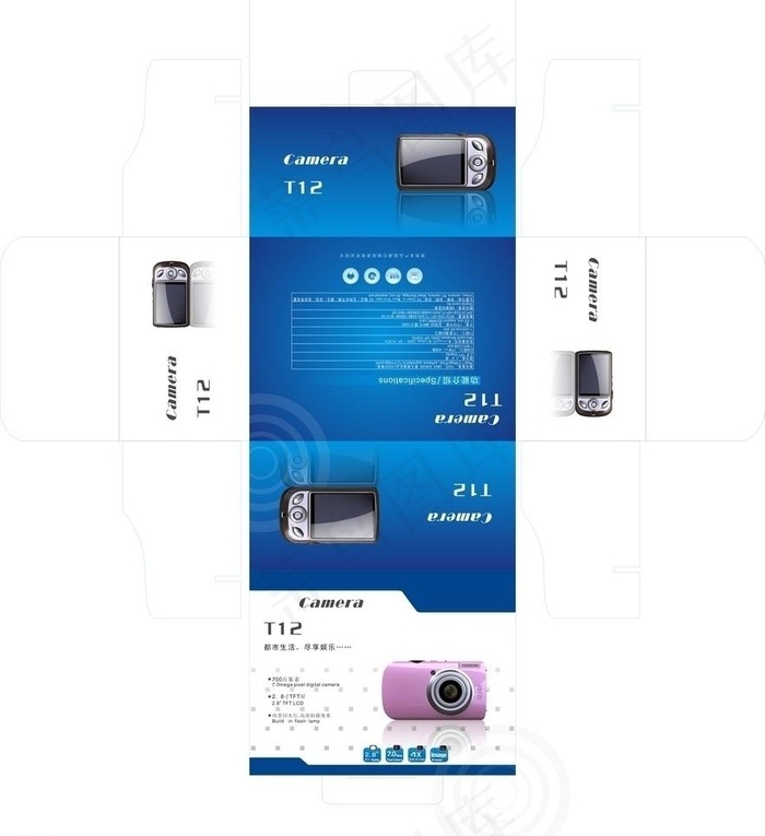 数码相机包装盒图片cdr矢量模版下载
