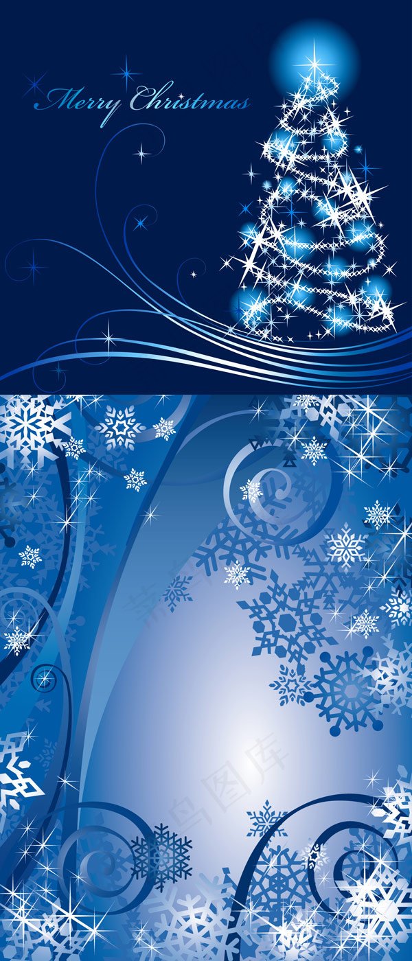 蓝色新年背景——矢量素材