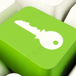 在绿色显示安全和保护关键的计算机按...