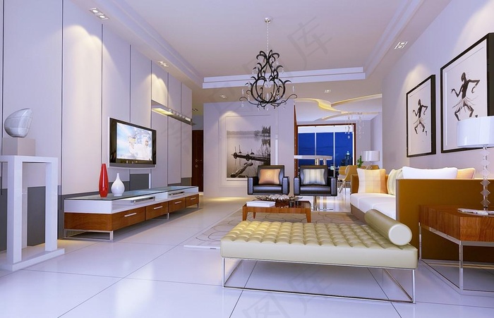 现代简约室内设计效果图