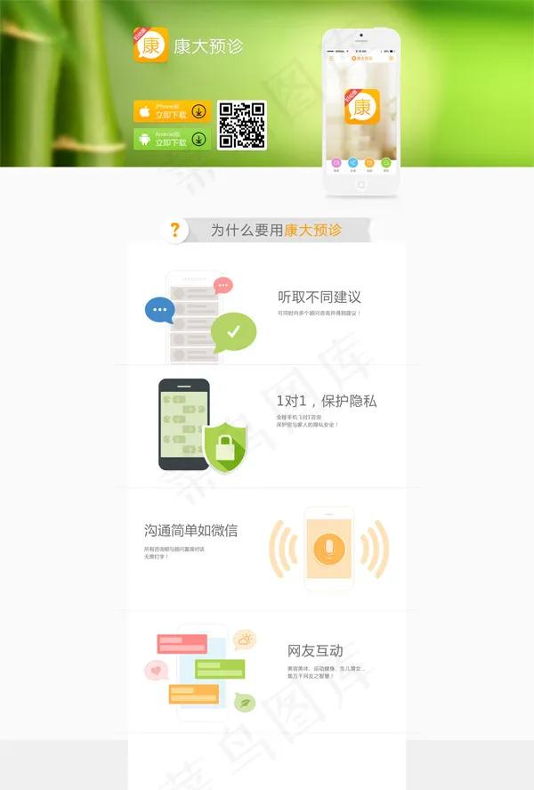 清新医疗网站模板psd模版下载