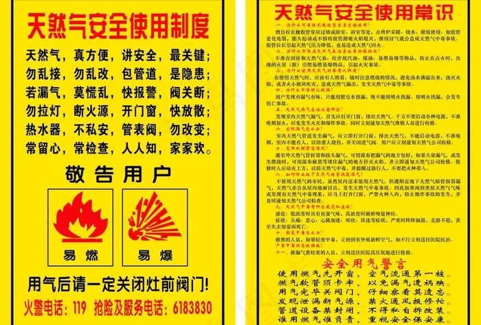 天然气安全使用制度图片cdr矢量模版下载