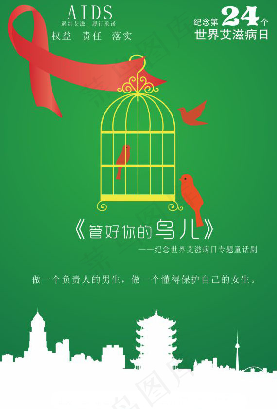 世界艾滋病日宣传海报cdr矢量图cdr矢量模版下载