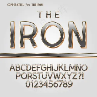 金属质感字体设计矢量素材下载