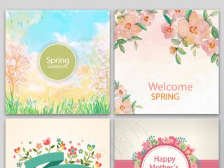 花卉背景手绘素描素材AI矢量图下载