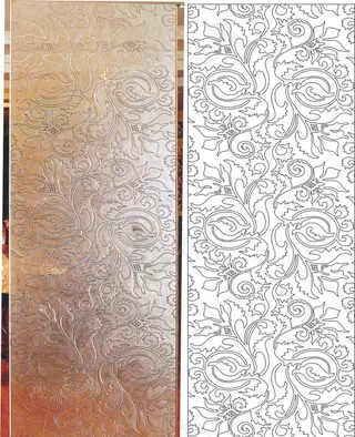 抽象花欧式花艺术玻璃背景墙