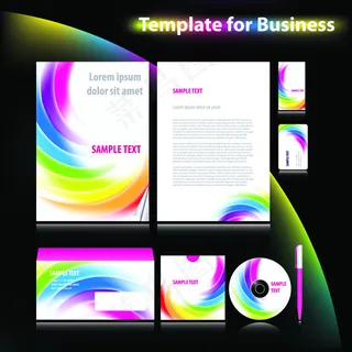 4套动态企业VI模板向量