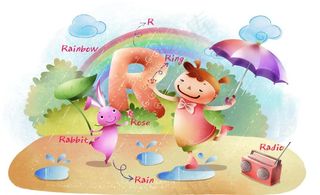 手绘 卡通 插画 英语教育图片