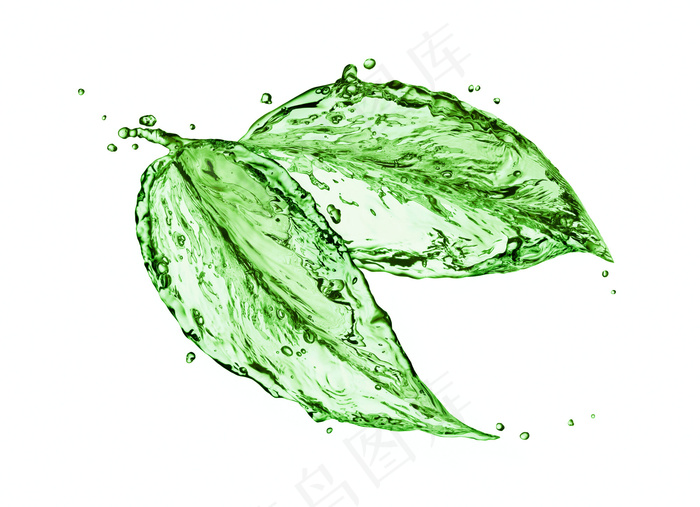 创意水滴绿叶图片