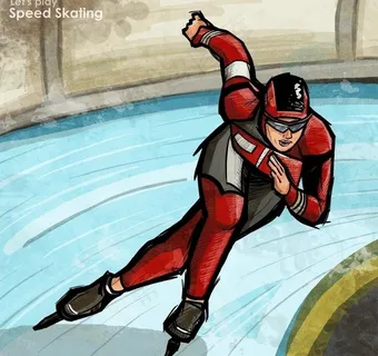漫画滑冰速滑运动图片