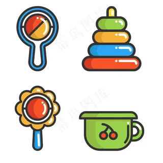 可爱婴儿用品icon图标设计