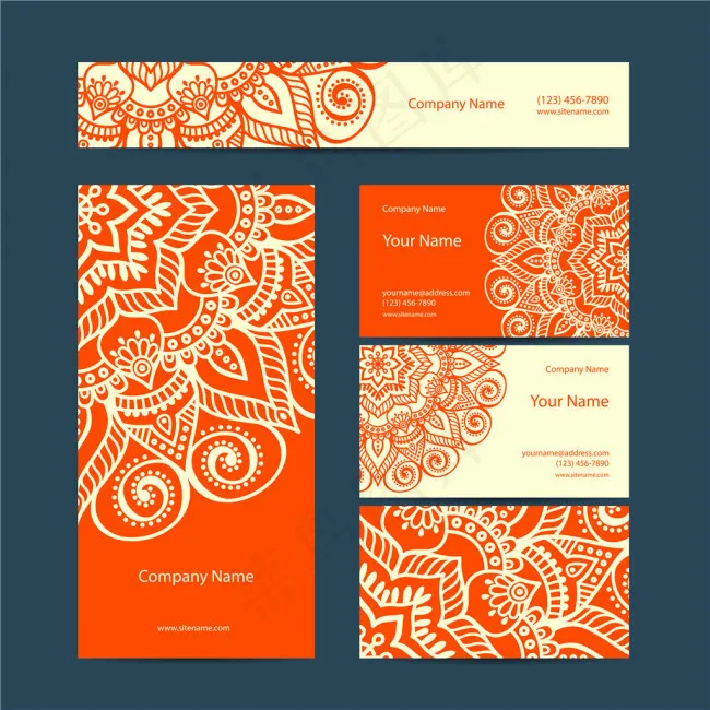 时尚民族花纹卡片设计矢量制作素材eps,ai矢量模版下载