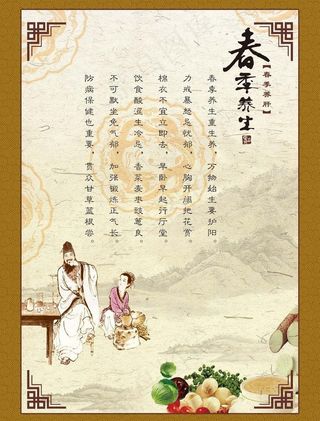 中国风中医风格春季养图片