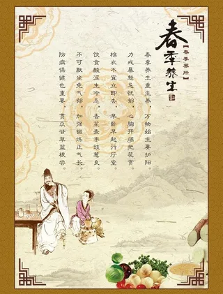 中国风中医风格春季养图片