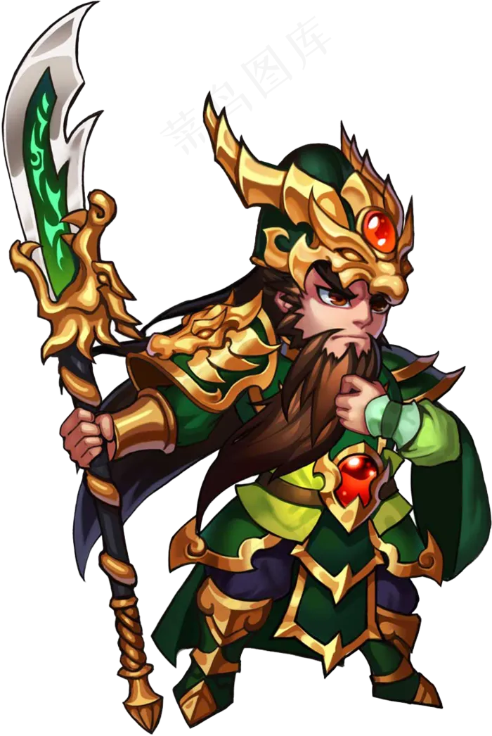 中国古代三国关羽人物png图片psd模版下载