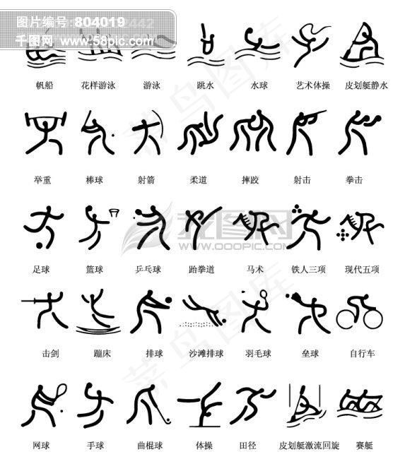 2008奥运会篆书图标