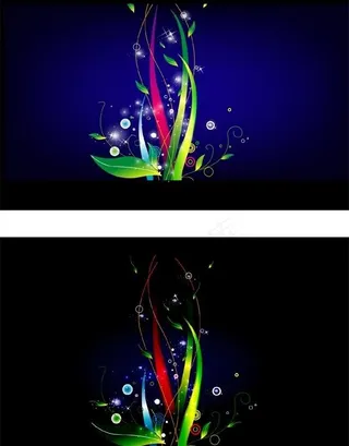 趋势的植物图案矢量素材的交响乐