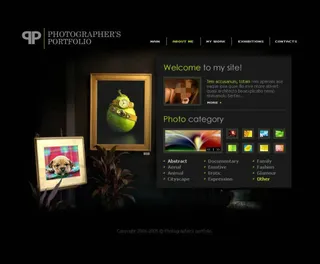 高贵典雅摄影网页psd模板