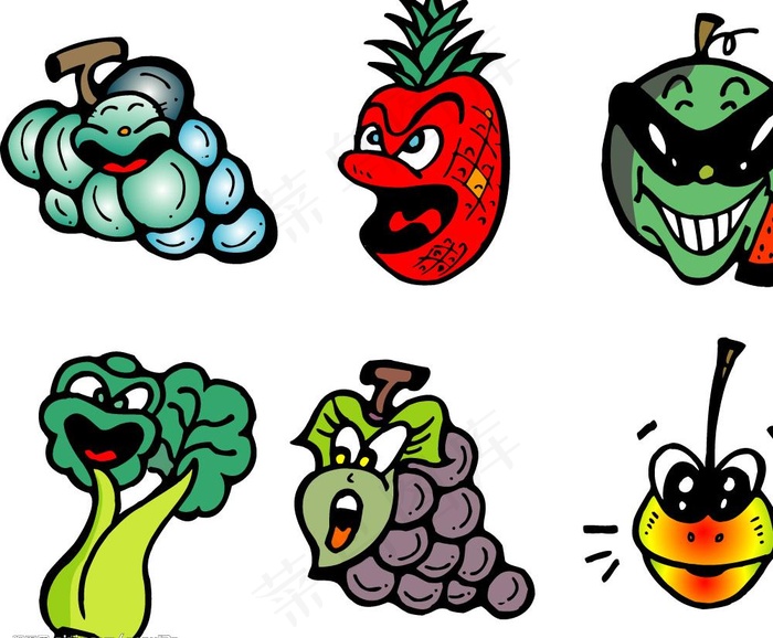 搞笑水果失量图图片