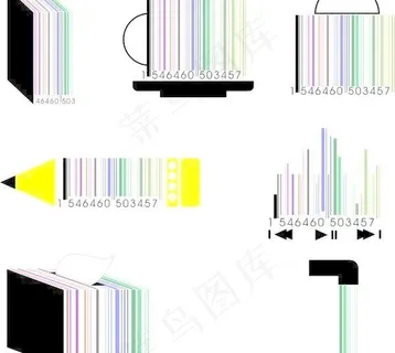 彩色条码矢量图