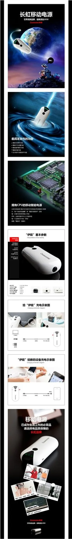 品牌移动电源创意详情页海报
