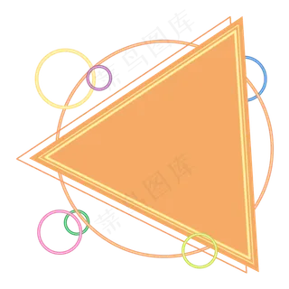 橙色霓虹三角边框,免抠元素