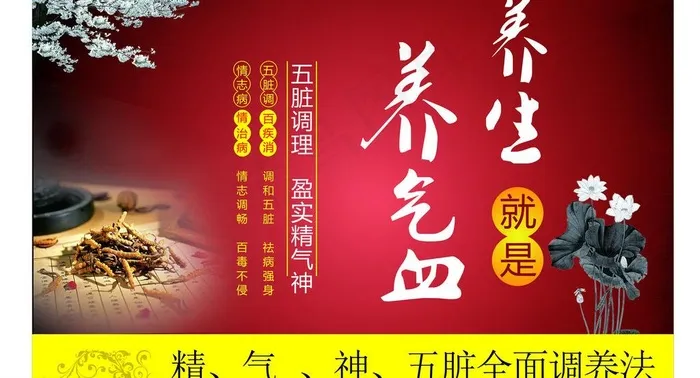 养气血 养生图片(715X465)cdr矢量模版下载