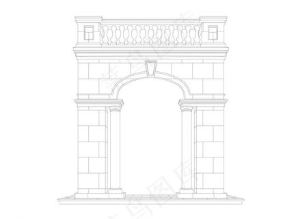 线描建筑矢量图图片