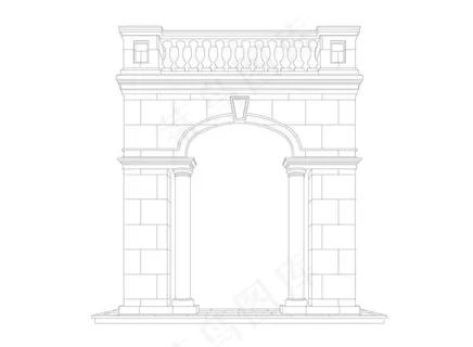 线描建筑矢量图图片