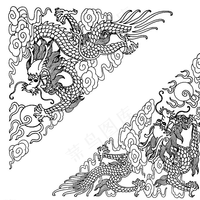 中国龙纹 古典龙纹 中国风龙纹图片
