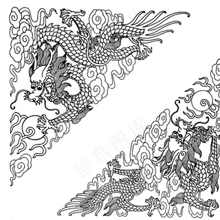 中国龙纹 古典龙纹 中国风龙纹图片
