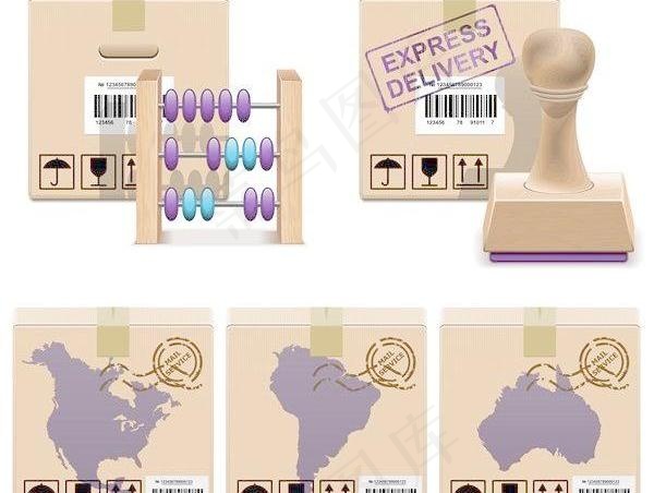 包装箱物流图片eps,ai矢量模版下载