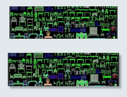 超级立面 单独桌椅图块