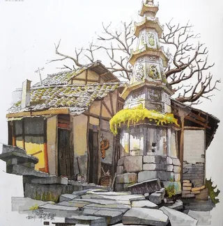 夏克梁手绘图片