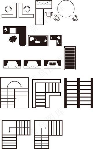 室内俯视平面图素材