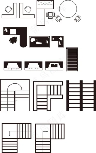 室内俯视平面图素材