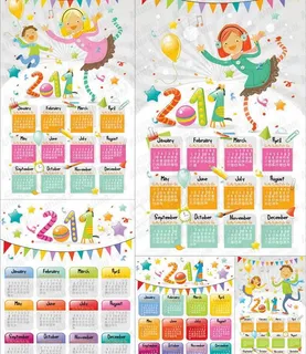 2011年卡通风格日历模板矢量素材