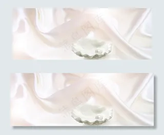 白色丝绸banner背景