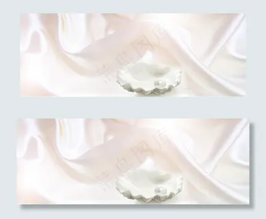 白色丝绸banner背景 白色丝绸banner背景
