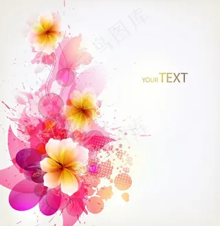 时尚梦幻花纹花朵背景 花卡图片