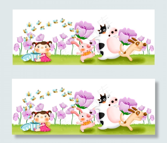 六一卡通背景psd模版下载