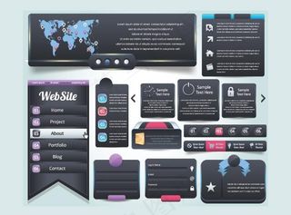 网页导航菜单设计矢量元素三