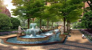 公寓别墅喷泉图片