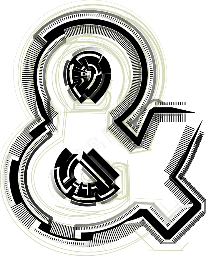 技术字体符号eps,ai矢量模版下载