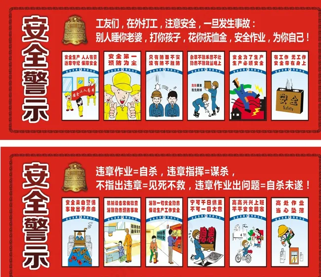安全警示图片cdr矢量模版下载